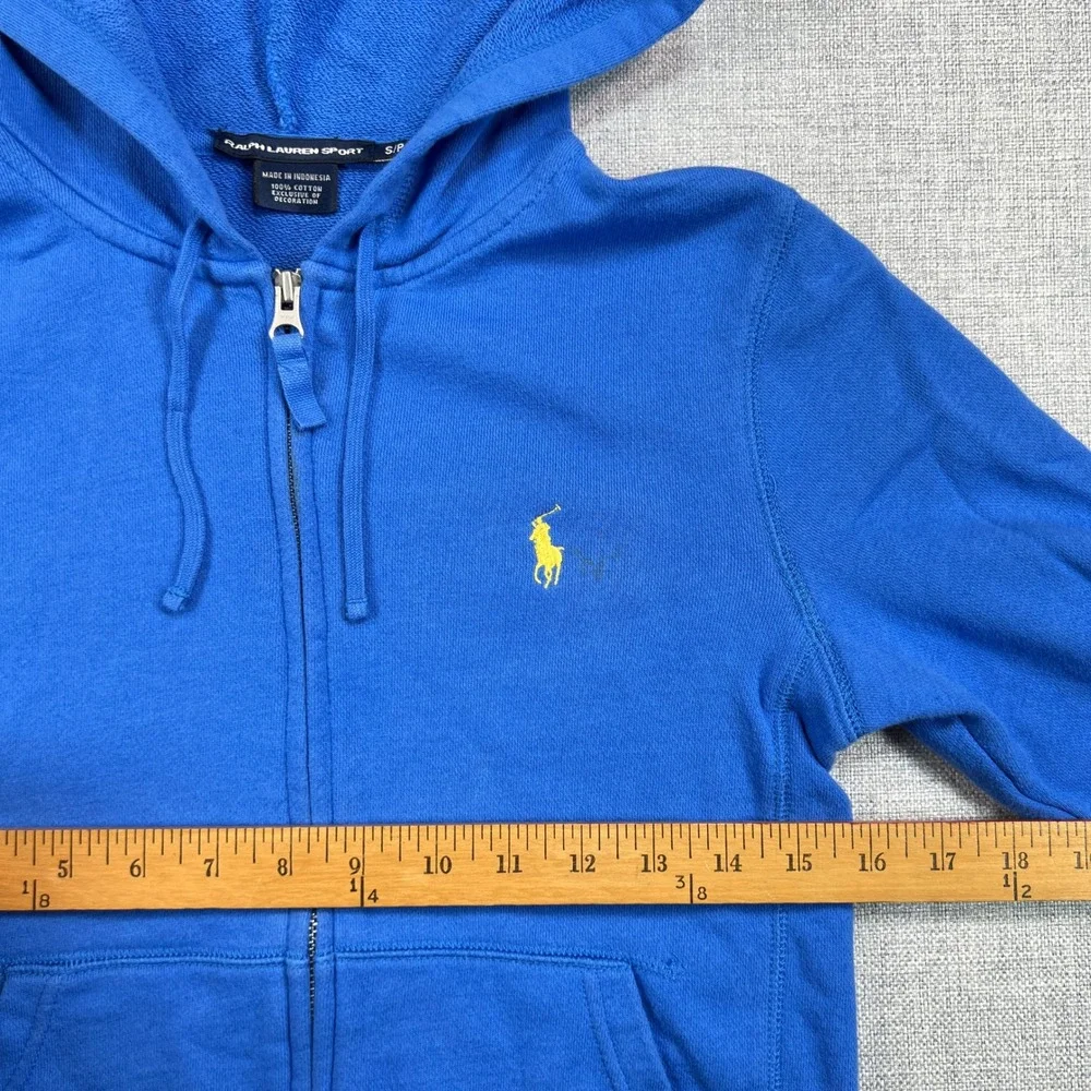 Vintage Y2K Ralph Lauren Sport Zip Hoodie Sweatshirt‎ Women Small Blue Preppy - Picture 5 of 8